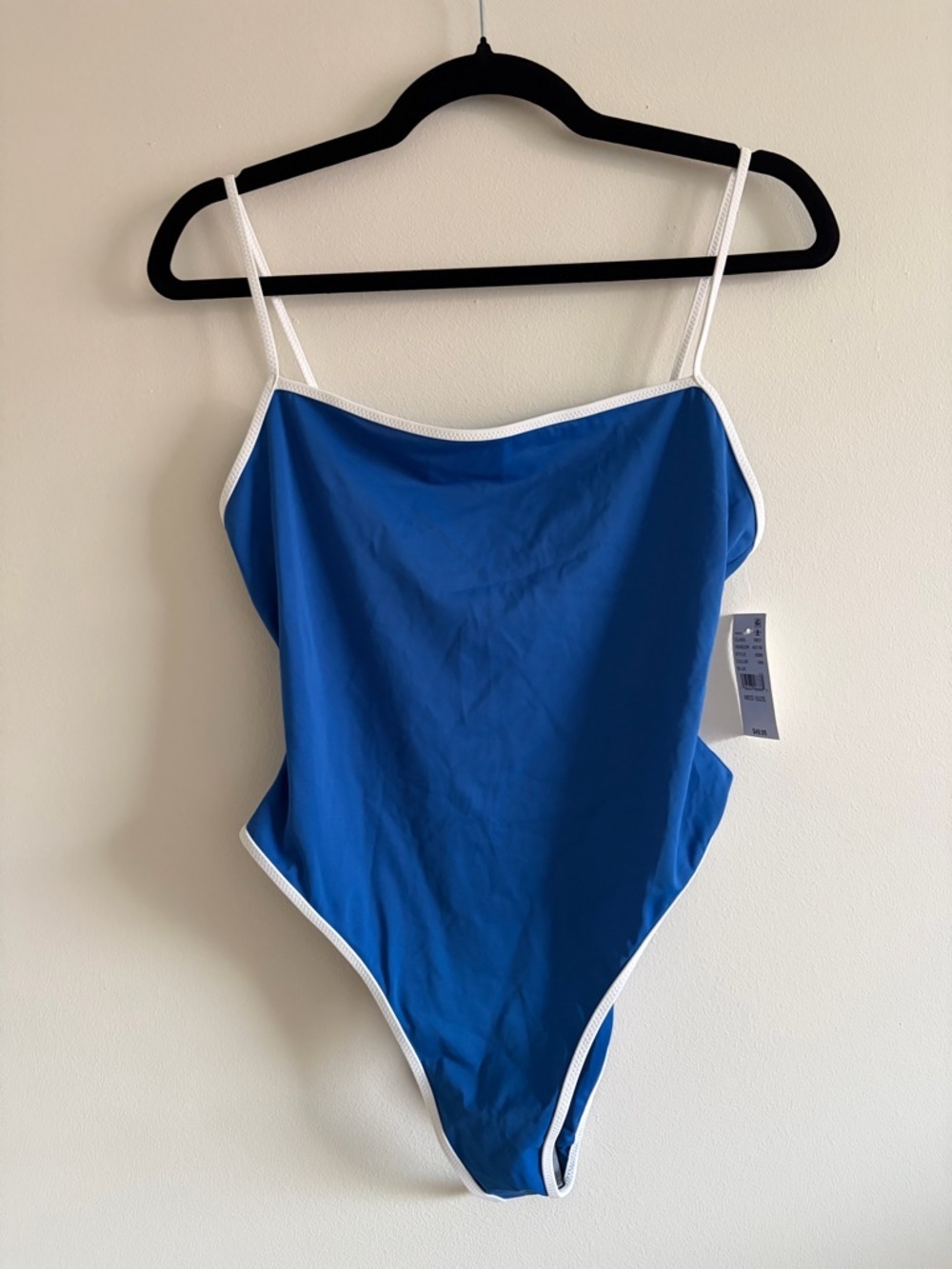 NWT pacsun Blue One-Piece Swimsuit with White Trim